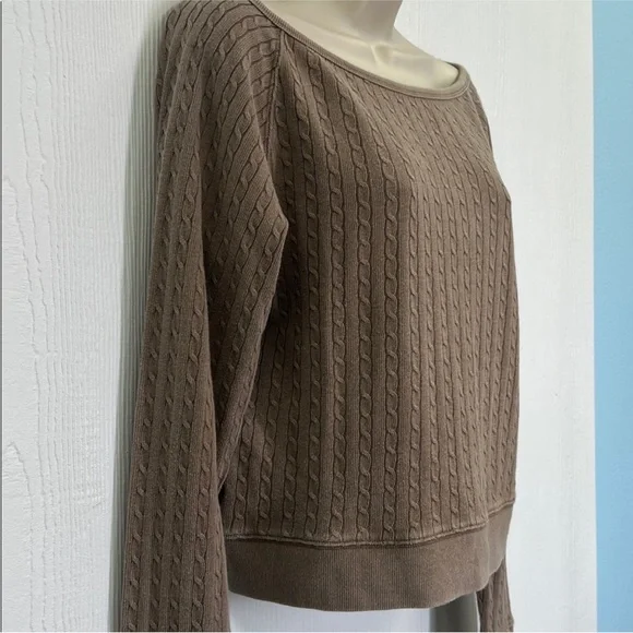 Free People - NWT Dutch Coco Cable Knit Long Sleeve Lightweight Blouse Large - Picture 6 of 13